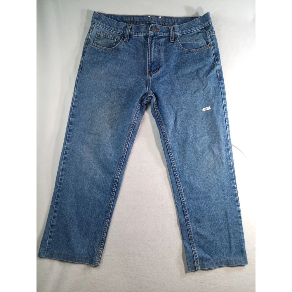 Levis 505 Jeans Mens 36x34 Blue Regular Fit Straight Leg Medium Wash Denim 1652